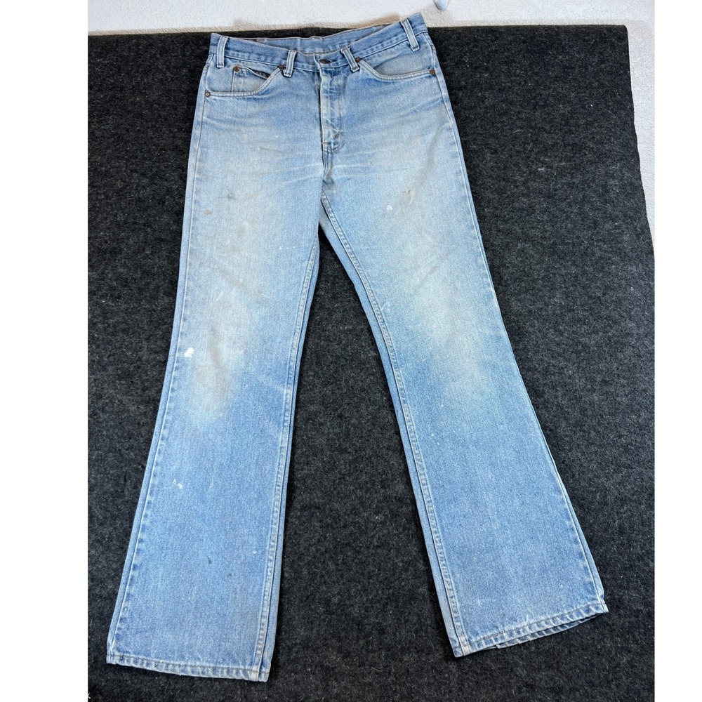 Vintage 70s JCPenney Light Wash Flare Leg Denim Jeans Boot Cut Mens 34x33 Faded